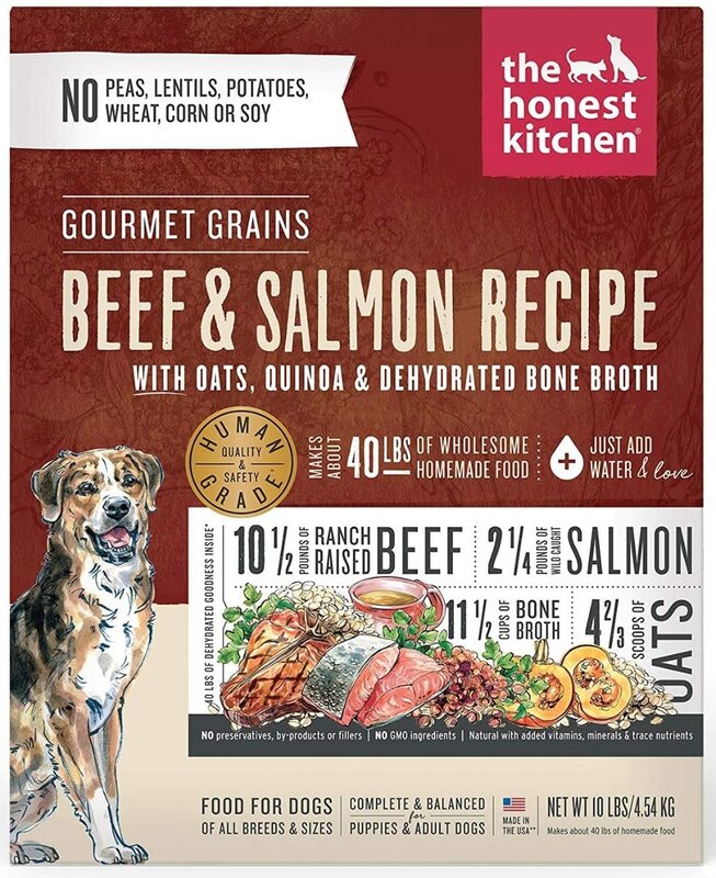 The Honest Kitchen Gourmet Grains Beef & Salmon Recipe - 10lbs