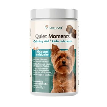 NaturVet Quiet Moments Calming Aid + Melatonin 60ct