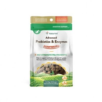 NaturVet Advanced Probiotics & Enzymes Supplement for Dogs (45 scoops)