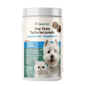 NaturVet Tear Stain Supplement Plus Lutein (60ct) Soft Chew for Dogs & Cats