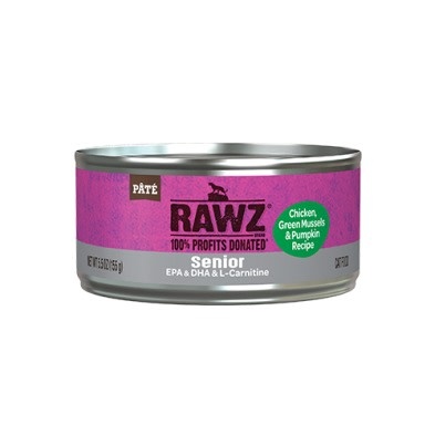 Rawz Natural PetFood Senior Chicken, Green Mussels & Pumpkin Wet Cat Food 5.5oz