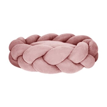 Go-eez Round Braided Suede Pet Bed- Rose