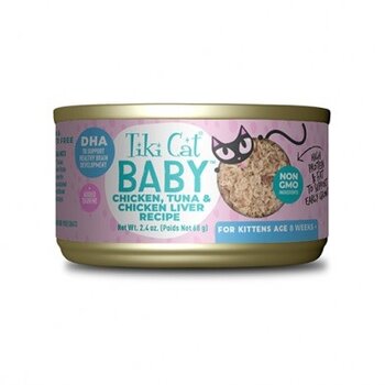 Tiki Cat Tuna, & Chicken Liver Recipe gives kittens- 2.4 oz