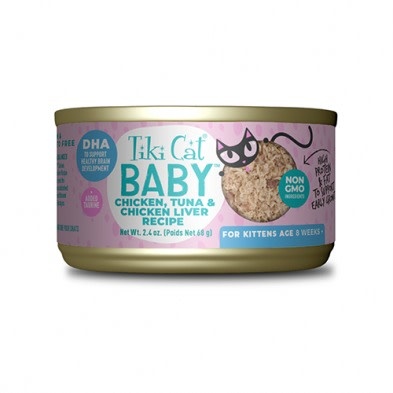 Tiki Cat Tuna, & Chicken Liver Recipe for kittens- 2.4 oz