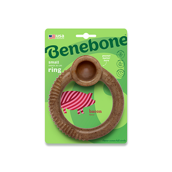 Benebone Ring Bacon Small Dog Toy