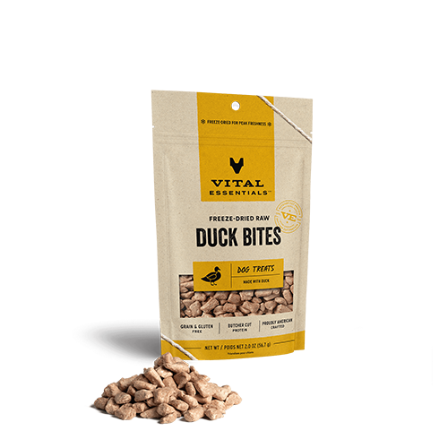 Vital Essentials Freeze-Dried Duck Bites Dog Treats 2 oz