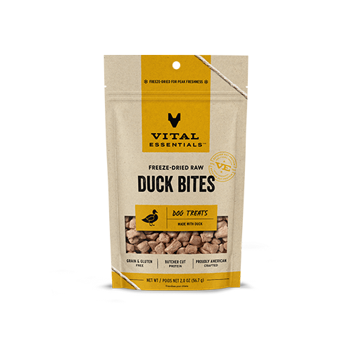 Vital Essentials Freeze-Dried Duck Bites Dog Treats 2 oz