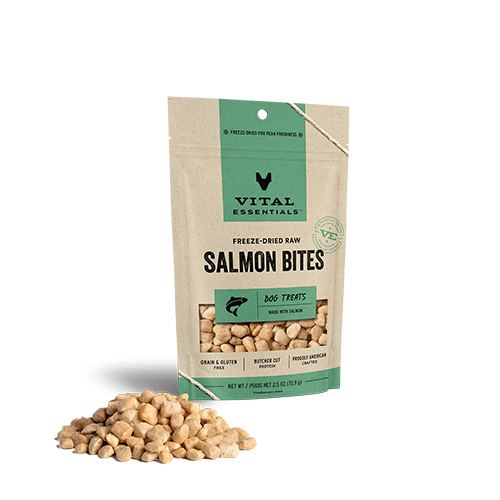 Vital Essentials Freeze-Dried Raw Salmon Bites Dog Treats 2.5 oz