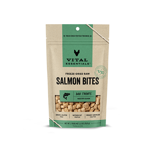 Vital Essentials Freeze-Dried Raw Salmon Bites Dog Treats 2.5 oz