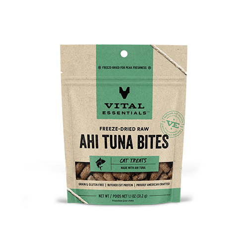 Vital Essentials Freeze-Dried Ahi Tuna Bites Cat Treats 1.1 oz