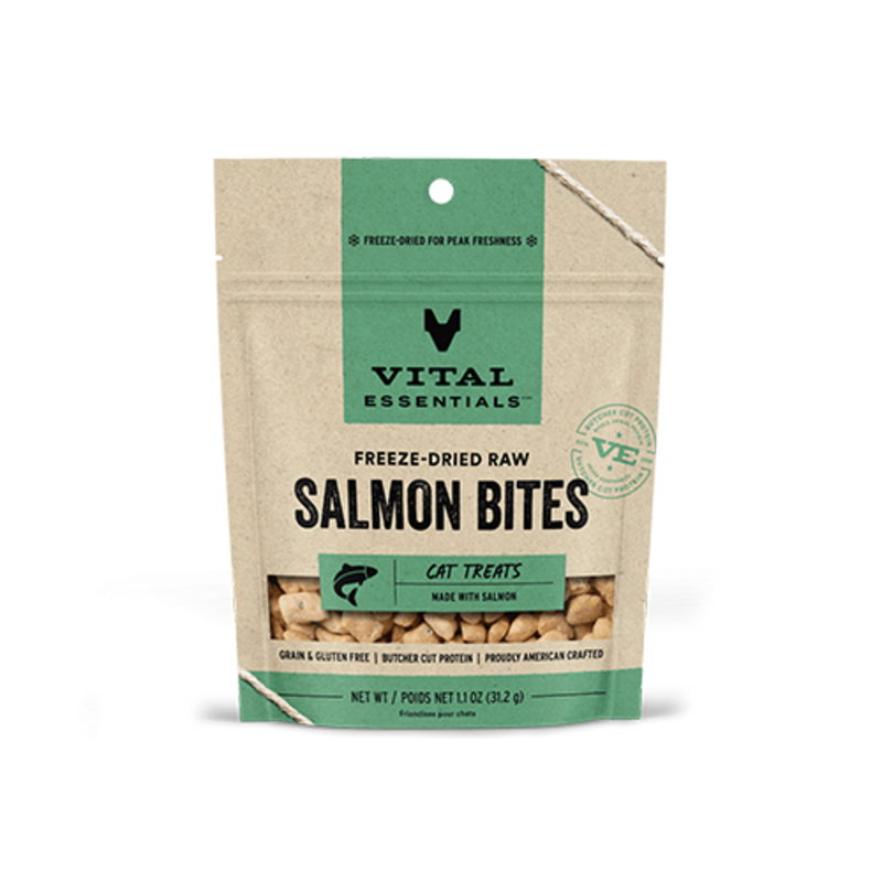 Vital Essentials Freeze-Dried Salmon Bites Cat Treats 1.1 oz