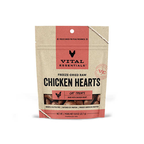 Vital Essentials Freeze-Dried Chicken Hearts Cat Treats 0.8 oz
