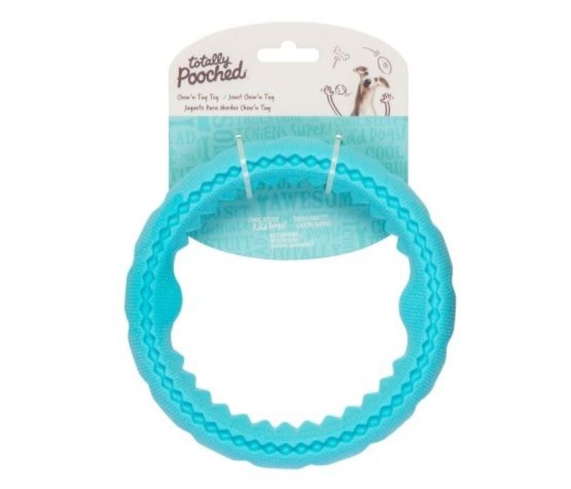 Messy Mutts Totally Pooched, Chew N' Tug- Blue 6.5"