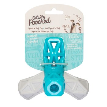 Messy Mutts Totally Pooched Squeak N' Stuff"- Grey & Teal  5"