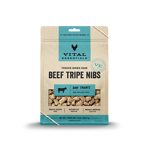 Vital Essentials Freeze-Dried Beef Tripe Nibs Dog  Treat. 14 oz