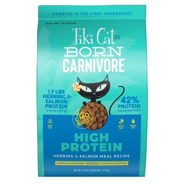 Tiki Cat Born Carnivore Herring & Salmon Recipe Dry Cat Food 5.6 lbs