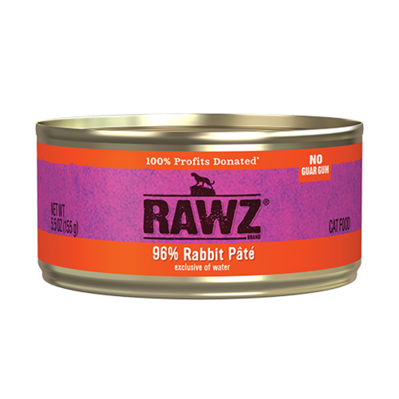 Rawz Natural PetFood 96% Rabbit Pâté Wet Cat Food 24 x 5.5 oz