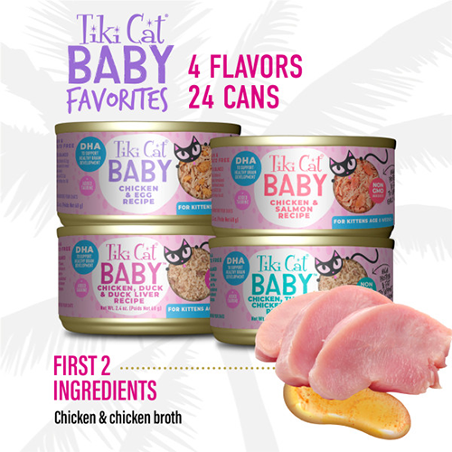 Tiki Cat Baby Whole Foods Variety Mega Pack Wet Kitten Food 24 x 2.4oz