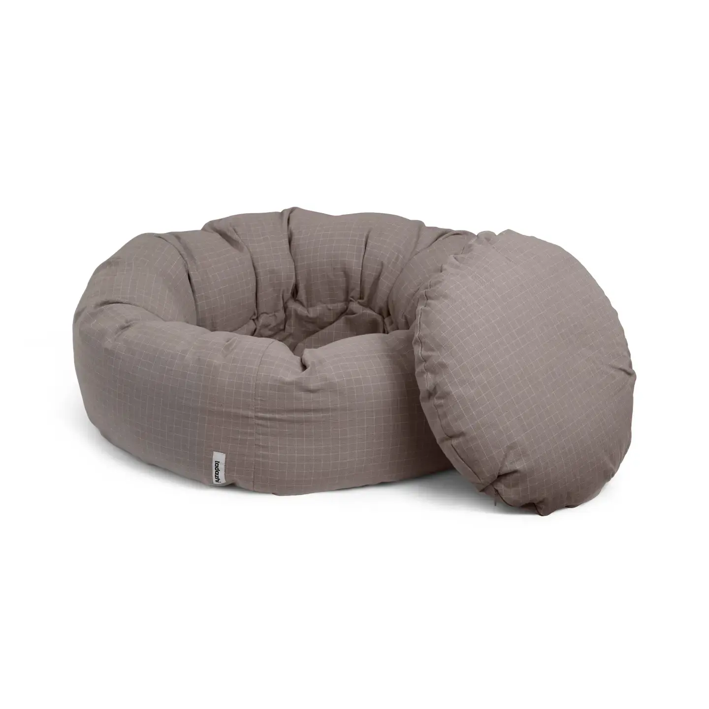 Tadazhi Donut Bed Check Dark Sand | ø85x20cms