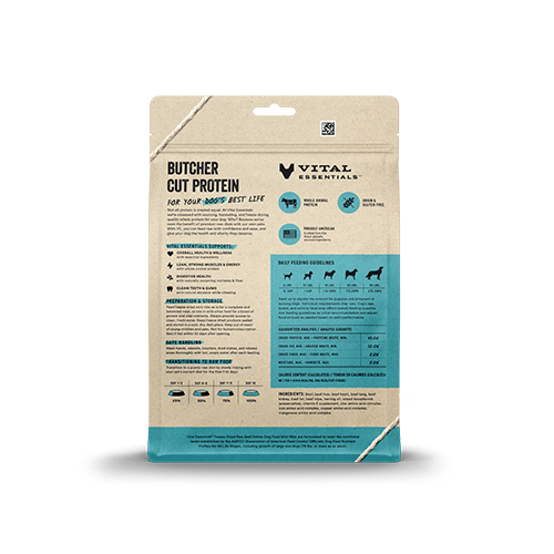 Vital Essentials Freeze-Dried Raw Beef Entree Dog Food Mini Nibs 14 oz