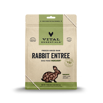 Vital Essentials Rabbit Entree Dog Food Mini Nibs 14 oz