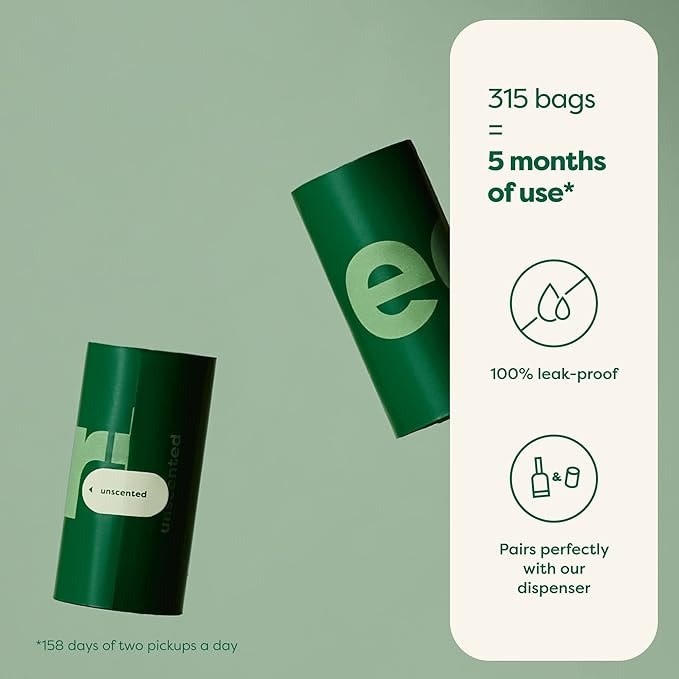 Earth Rated 315 Bags Unscented Poop bags
