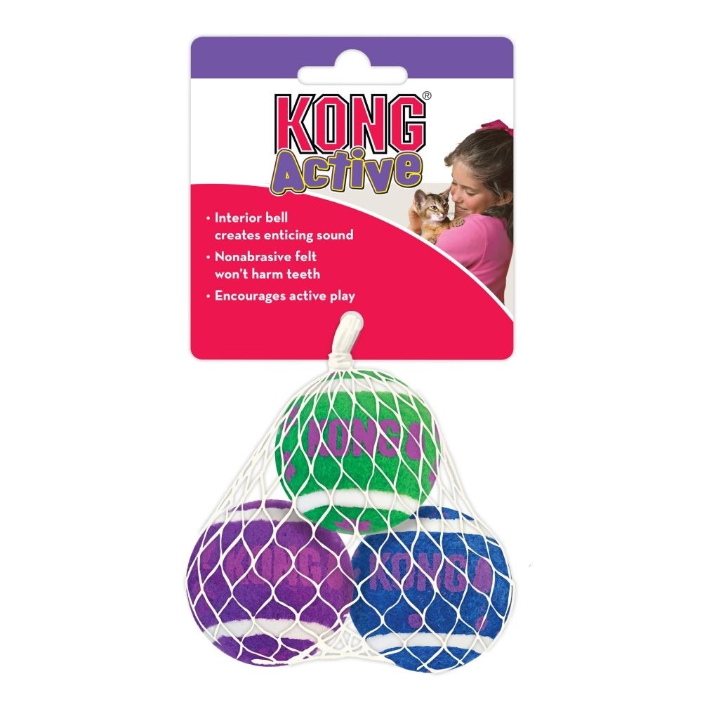 Kong Active Cat Tennis Balls with Bells