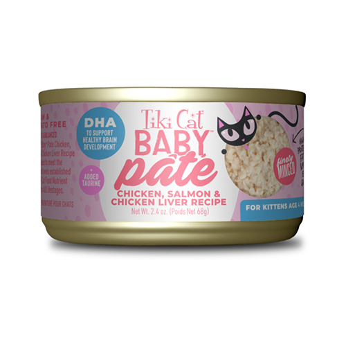Tiki Cat Baby Pate Chicken, Salmon & Chicken Liver Recipe 2.4oz