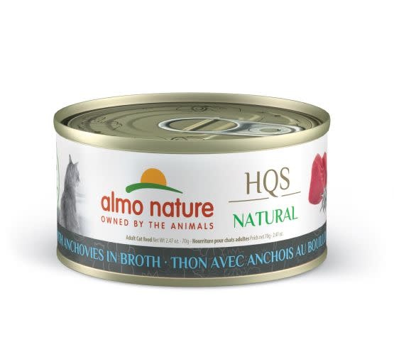 Almo Nature Hqs Natural Tuna With Anchovies In Broth 2.47oz
