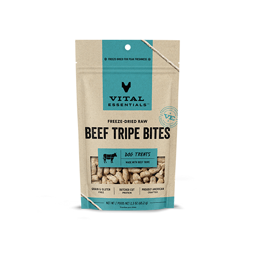 Vital Essentials Freeze-Dried Beef Tripe Bites Dog Treats 2.3 oz