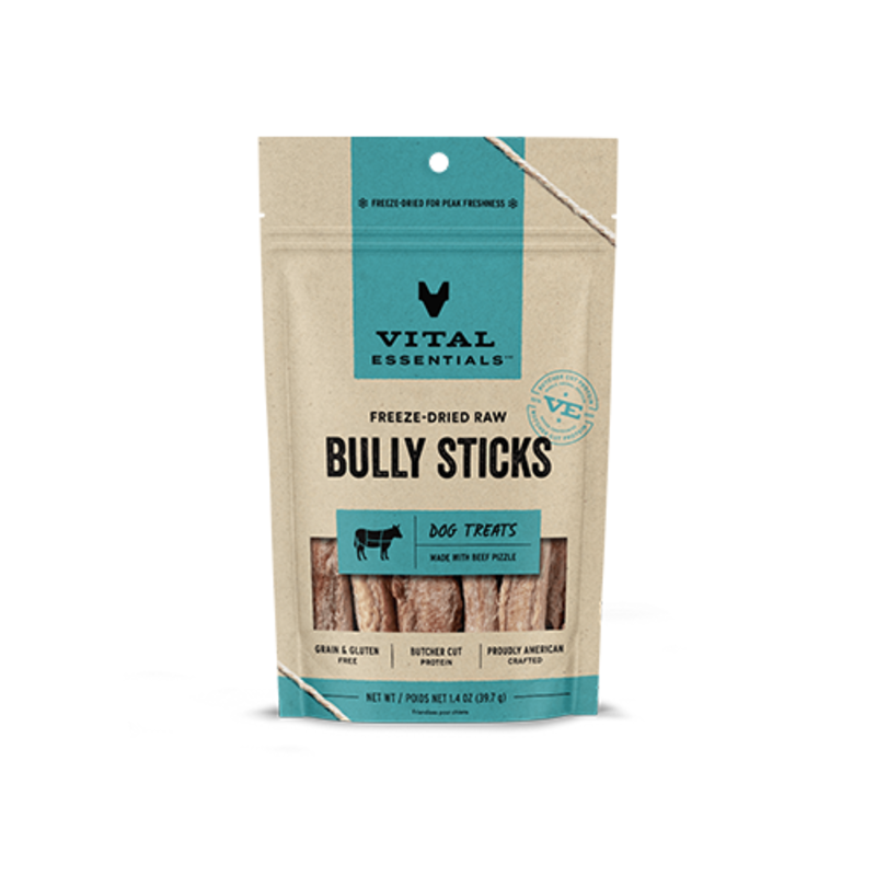 Vital Essentials Freeze-Dried Bully Sticks Dog Treats 1.4 oz