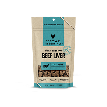 Vital Essentials Freeze-Dried Beef Liver Dog Treats 2.1 oz