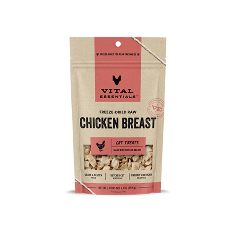 Vital Essentials Freeze-Dried Raw Chicken Breast Cat Treats 2.1 oz