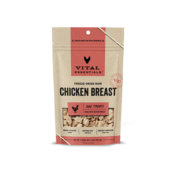 Vital Essentials Freeze-Dried Chicken Breast Dog Treats 2.1 oz