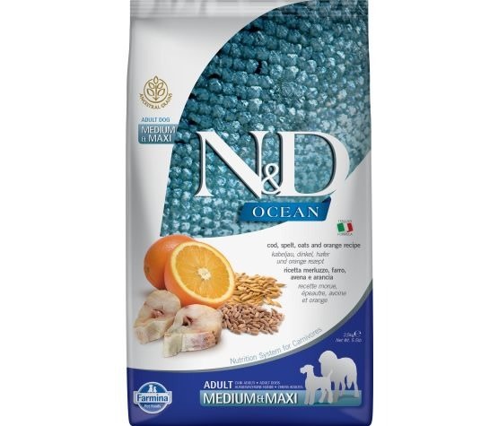 Farmina N&D Cod, spelt, oats and orange recipe Med/Maxi 5.5lb