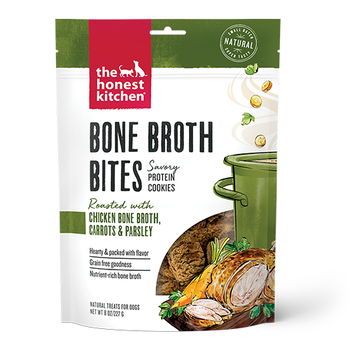 The Honest Kitchen Bone Broth Bites Chicken Bone Broth, Carrots & Parsley for Dogs 8 oz