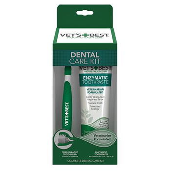 Vet's Best Vets Best Dental Care Kit Toothbrush and Gel