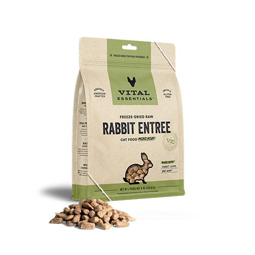 Vital Essentials Vital Essentials Freeze-Dried Raw Rabbit Entree Cat Food Mini Nibs 8 oz