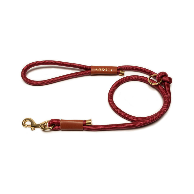 Knotty Pets Rope Leash Wine