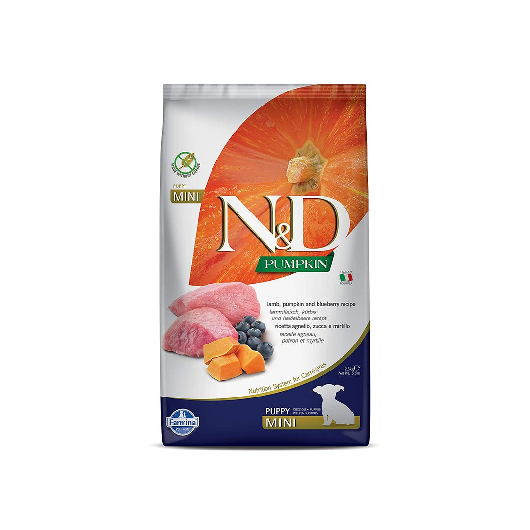Farmina N&D Pumpkin Grain Free Dog Lamb & Blueberry Puppy Mini