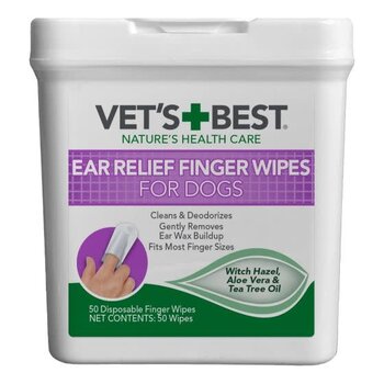 Vet's Best Vets Best, Ear Relief Finger Wipes For Dogs & Cats 50ct