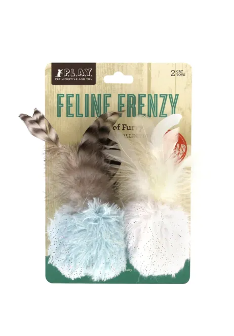 PLAY Feline Frenzy Plush Catnip - Balls of Furry  2 Pk