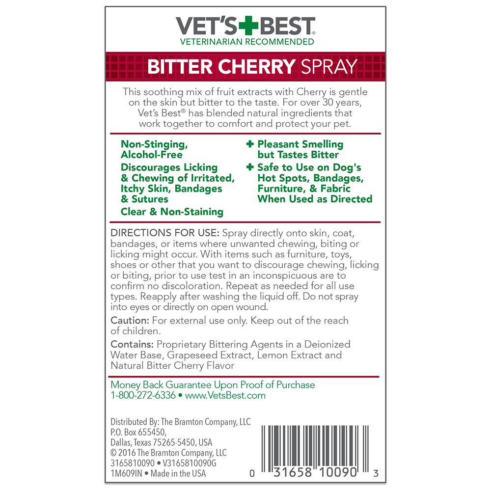 Vet's Best Bitter Cherry Spray for Dog 7.5 oz