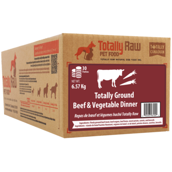 Totally Raw Pet Food Ground Beef and Vegetable Patty - 14.49lb / 6.57 kg