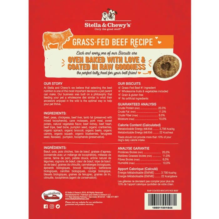 Stella & Chewy's Raw Coated Biscuits Treats 9 oz
