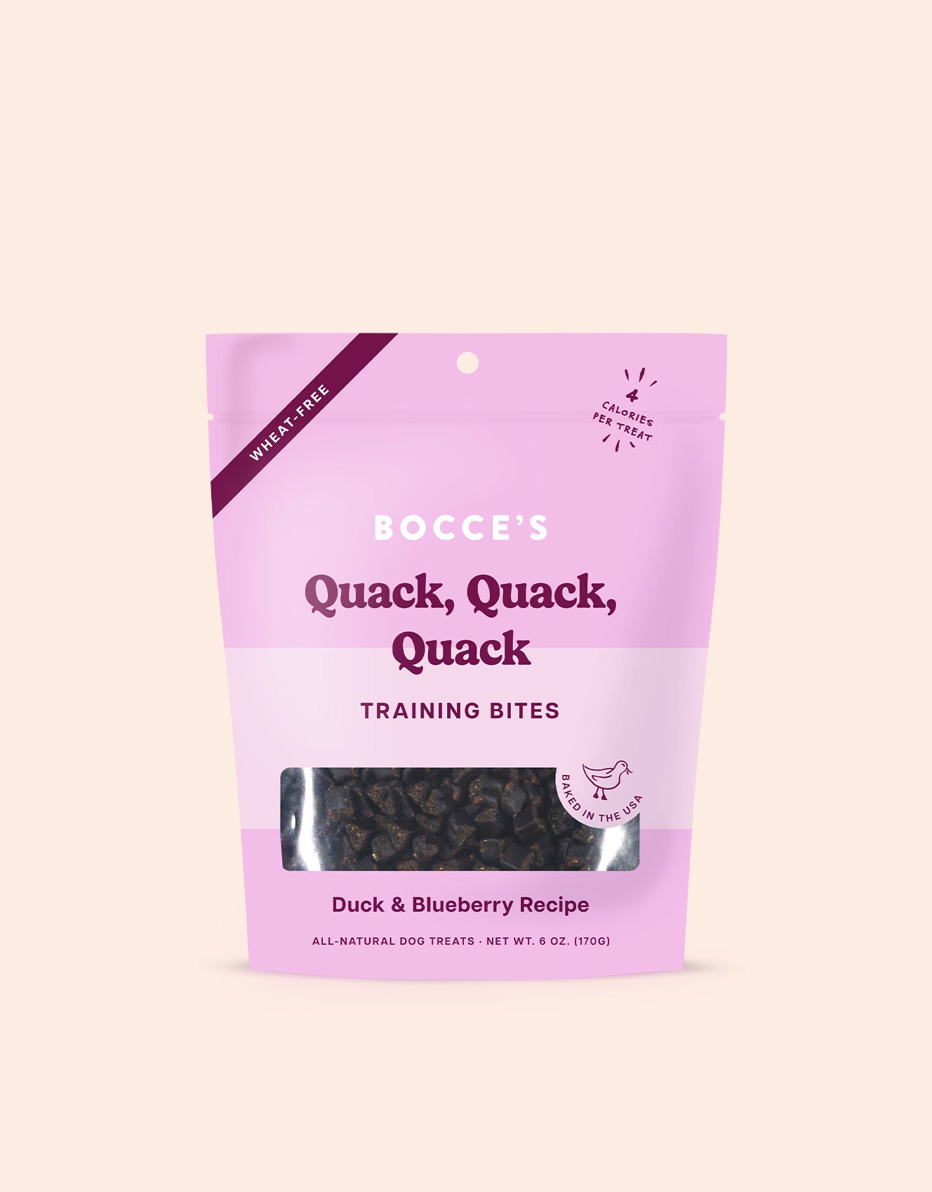 Bocce's Bakery Quack, Quack, Quack Training Bites - Duck & Blueberry recipe 6oz