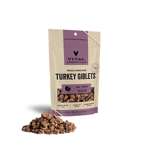 Vital Essentials Freeze-Dried Raw Turkey Giblets Dog Treats 2.0 oz