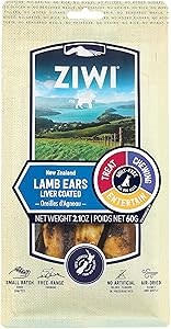 Ziwi Lamb Ears Liver Coated Chews 60g