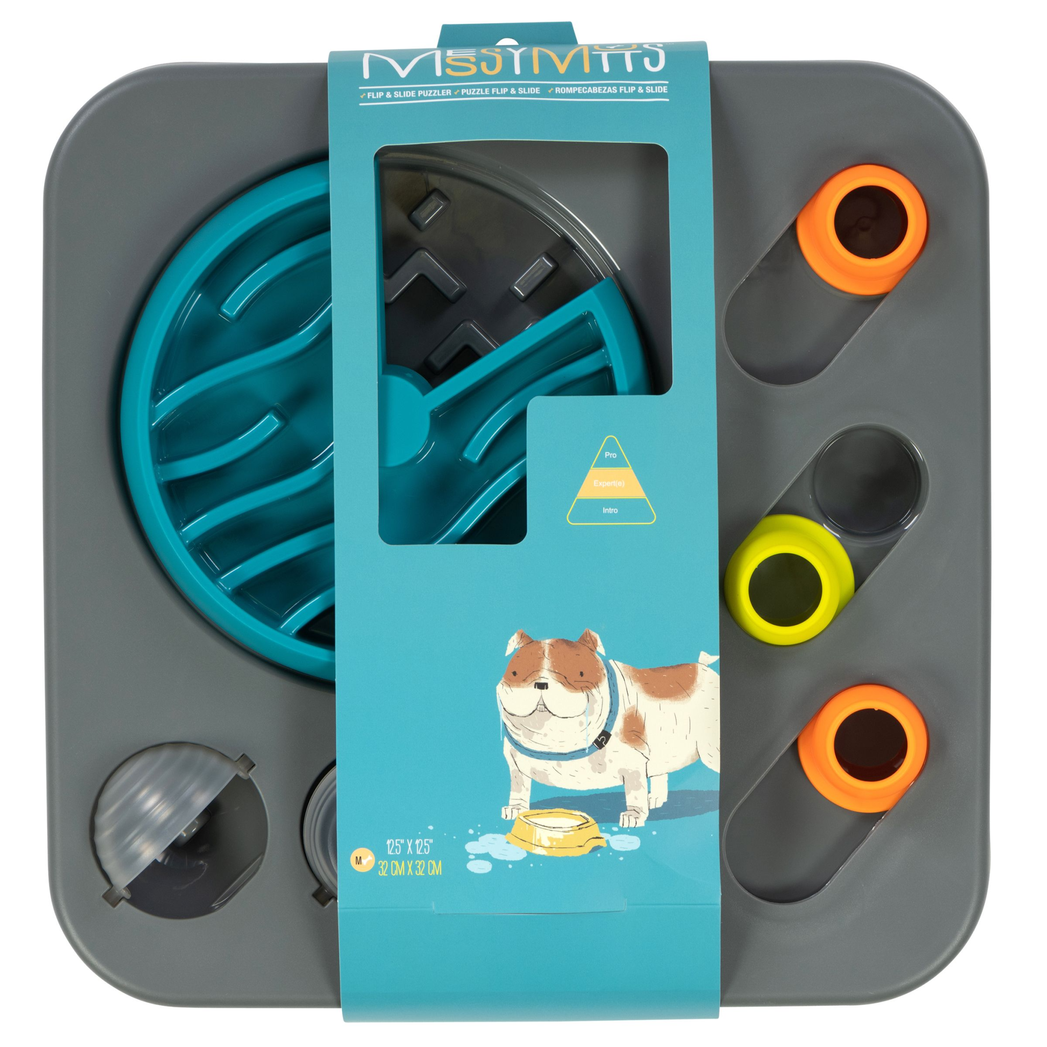 Messy Mutts Flip & Slide Puzzler, Interactive Feeder - Small