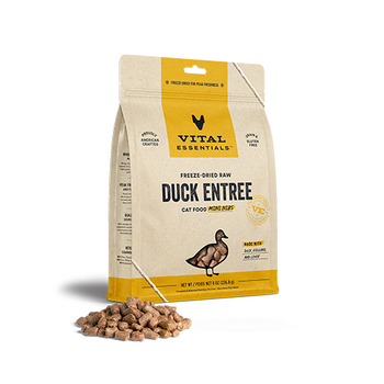 Vital Essentials Freeze-Dried Duck Cat Food Mini Nibs 8 oz